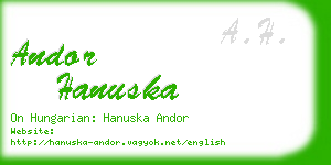 andor hanuska business card